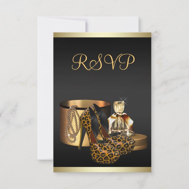 Leopard Gold UAWG RSVP Karte (Vorderseite)
