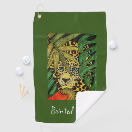 Leopard Golf Towel Painted Wild Golfhandtuch
