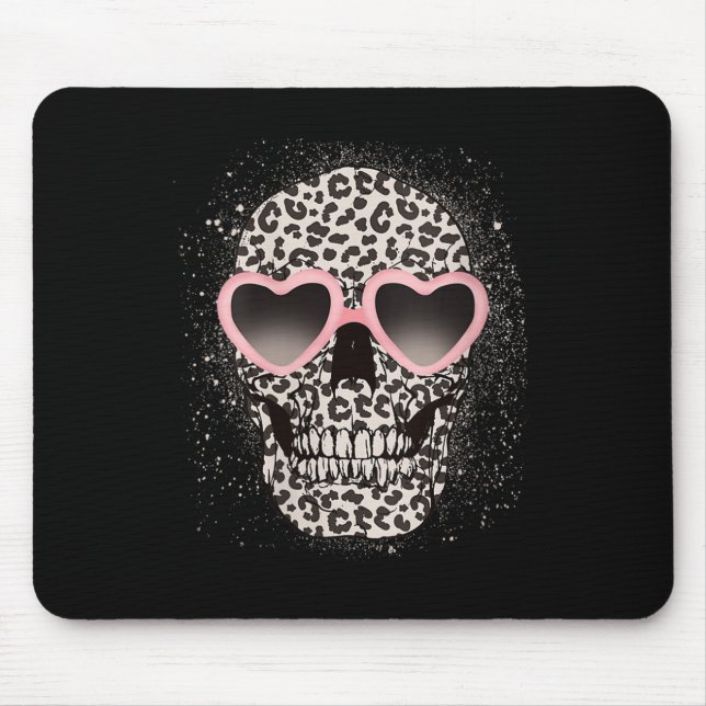 Leopard Gothic Skull Cool Skeleton Cheetah Mousepad (Vorne)