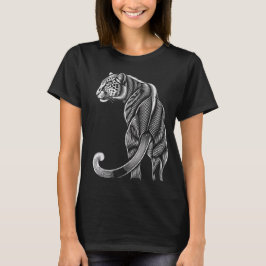 "Leopard Grace – Künstlerische Linienkunst T-Shirt