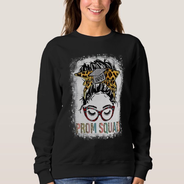 Leopard Graphic Prom Squad 2022 Senior Grad Gradua Sweatshirt (Vorderseite)