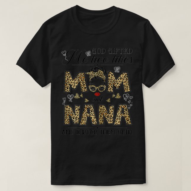 Leopard Graphic T-Shirt für Mama Nana Plus Size (Design vorne)