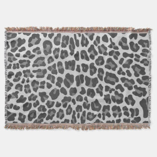 Leopard-grauer und hellgrauer Druck Decke
