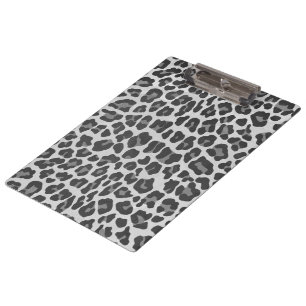 Leopard Gray and Light Gray Print Klemmbrett