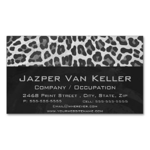 Leopard Gray and Light Gray Print Magnetische Visitenkarte