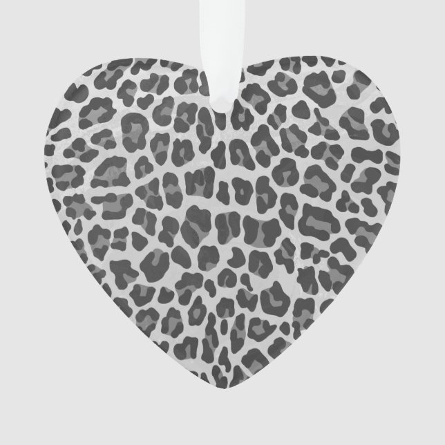 Leopard Gray and Light Gray Print Ornament (Vorderseite)