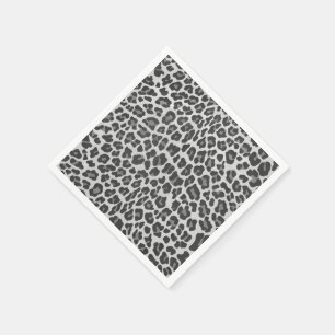Leopard Gray and Light Gray Print Serviette