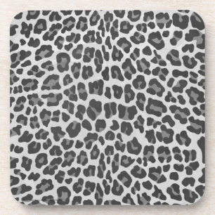 Leopard Gray and Light Gray Print Untersetzer