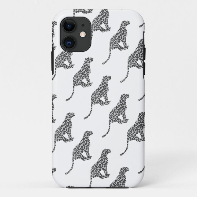 Leopard Gray and Light Gray Silhouette Case-Mate iPhone Hülle (Rückseite)