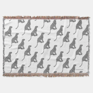 Leopard Gray and Light Gray Silhouette Decke