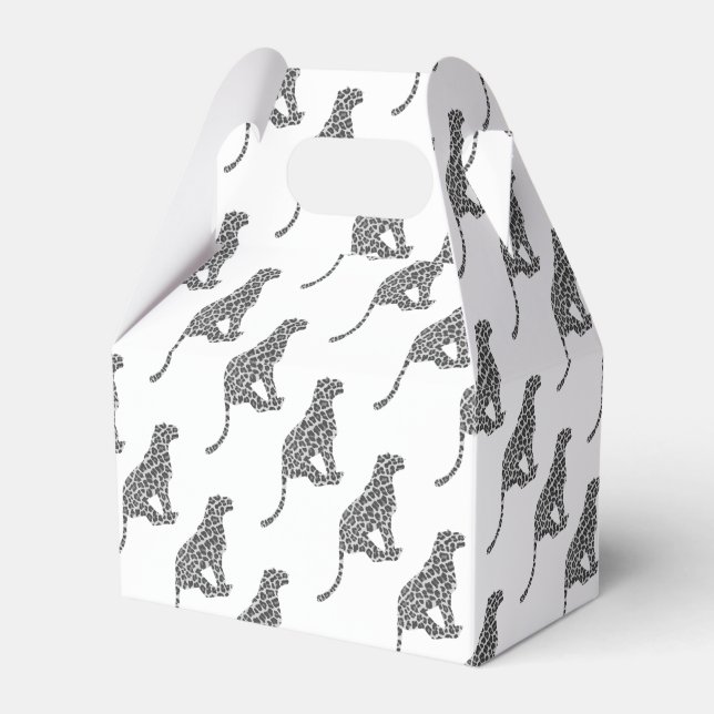 Leopard Gray and Light Gray Silhouette Geschenkschachtel (Vorderseite)