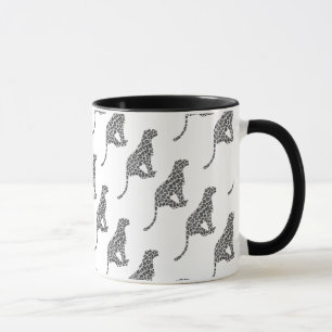 Leopard Gray and Light Gray Silhouette Tasse