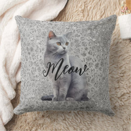 Leopard Gray Meow Kitty Cat Kissen
