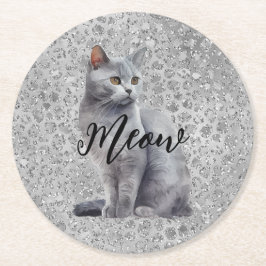 Leopard Gray Meow Kitty Cat Untersetzer