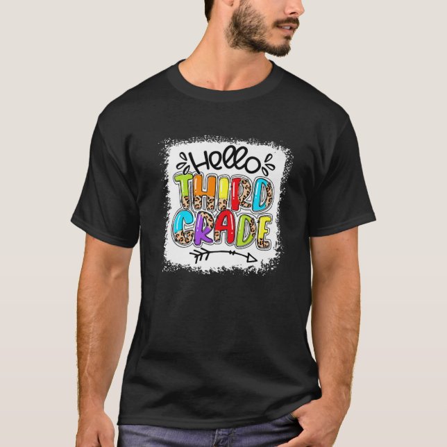 Leopard Hallo Dritter Lehrer erster Tag T-Shirt (Vorderseite)