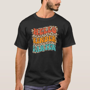 Leopard Hallo Kindergarten Lehrer Schüler zurück T T-Shirt