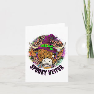 Leopard Halloween Kuh Pumpkin Spooky Heifer 2 Karte
