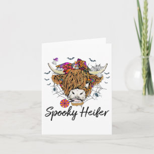 Leopard Halloween Kuh Pumpkin Spooky Heifer Karte