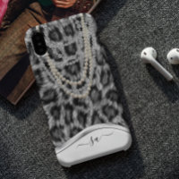 Leopard Handgeschriebener Name Pearl Diamond Neckl