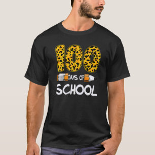 Leopard Happy 100 Tage Schule Lehrer Kinder 100 T-Shirt