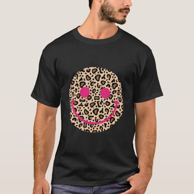 Leopard Happy Face T-Shirt (Vorderseite)