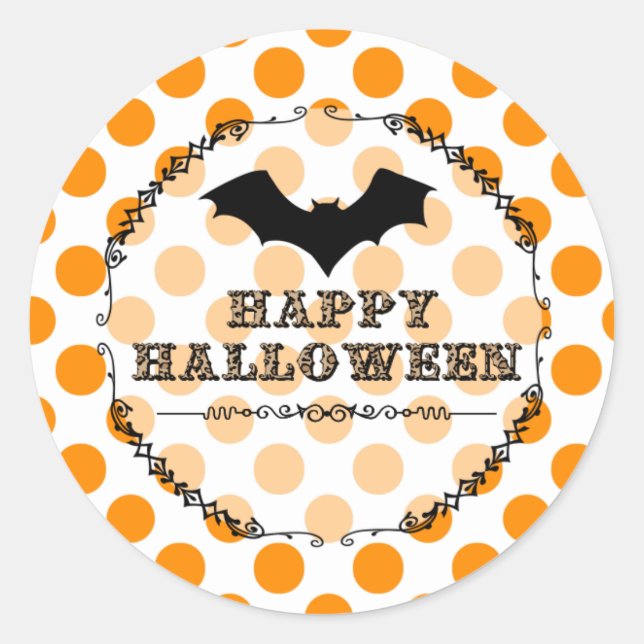 Leopard Happy Halloween Bat Runder Aufkleber (Vorderseite)