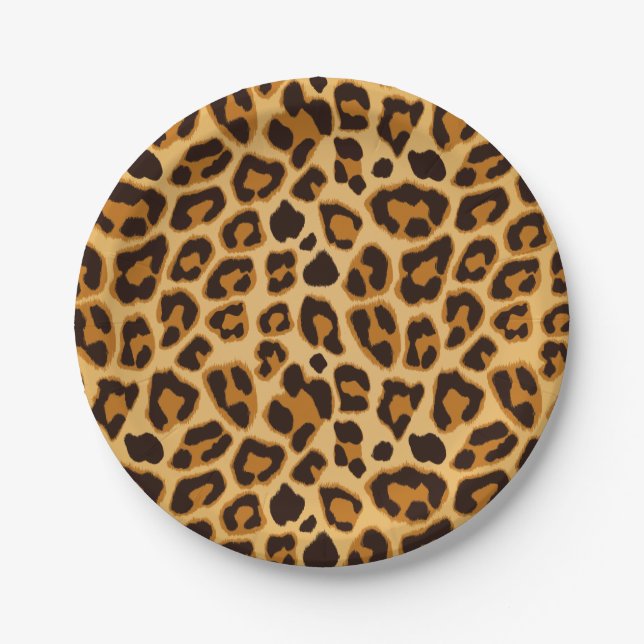 Leopard-Haut-Druck-Muster Pappteller (Vorderseite)