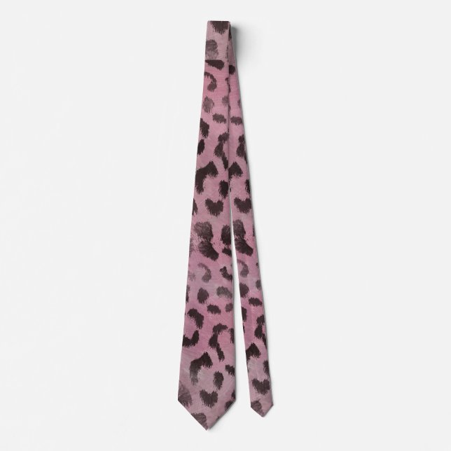 Leopard-Haut in der rosa Rose Krawatte (Vorderseite)