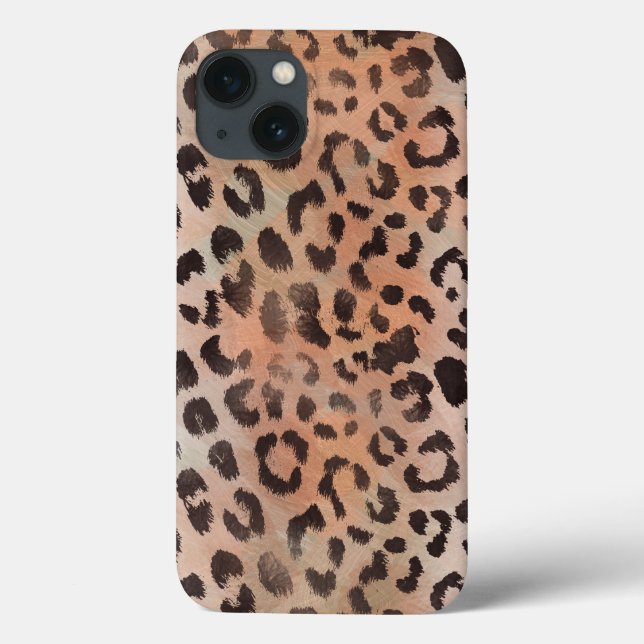 Leopard Haut in Mandarine Apricot Case-Mate iPhone Hülle (Rückseite)