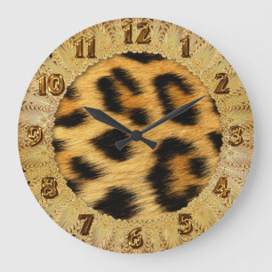 Leopard Hautfarbe Große Wanduhr