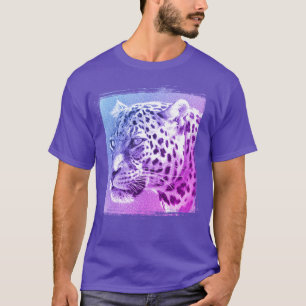 Leopard Head Modernes, elegantes Lila Template T-Shirt