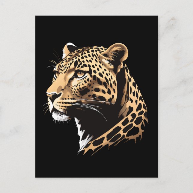 Leopard Head Postkarte (Vorderseite)