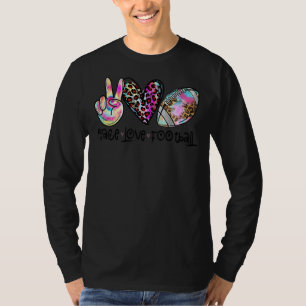 Leopard Heart Gefärbte Krawatte Peace Liebe Footba T-Shirt