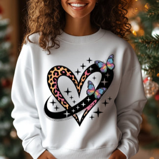 Leopard Heart Infinity Schmetterling T-Shirt Hoodie