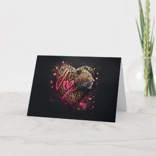 Leopard Heart Liebe Graffiti Art Karte