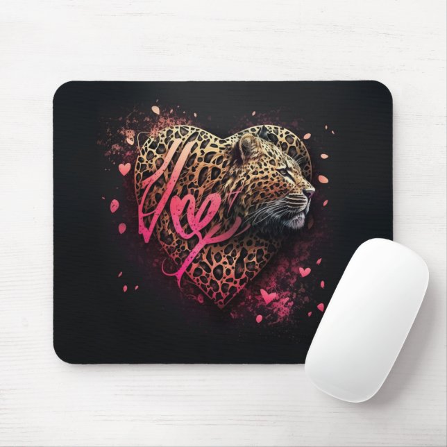 Leopard Heart Love Graffiti Art                    Mousepad (Mit Mouse)