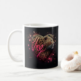 Leopard Heart Love Graffiti-Kunst Kaffeetasse