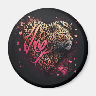 Leopard Heart Love Graffiti-Kunst Magnet