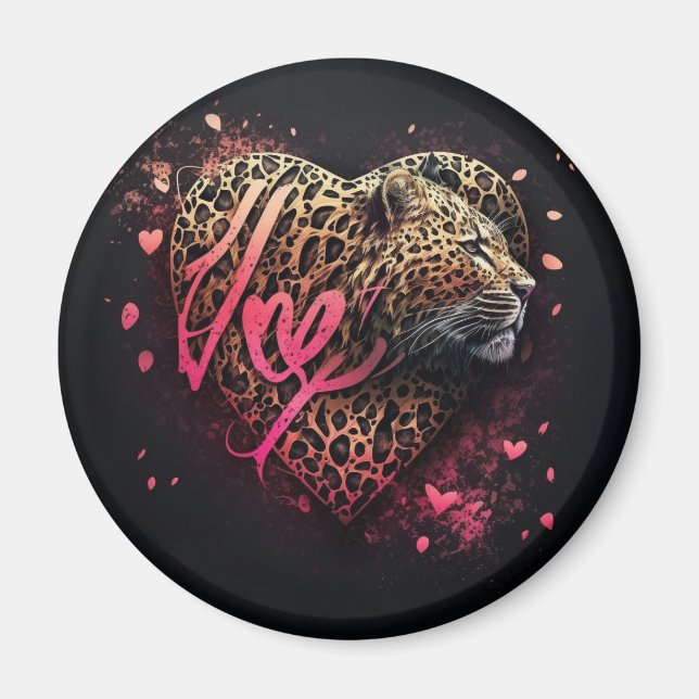 Leopard Heart Love Graffiti-Kunst                  Magnet (Vorne)