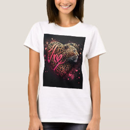 Leopard Heart Love Graffiti-Kunst T-Shirt