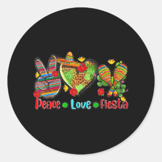 Leopard Heart Peace Liebe Fiesta Mexican Cinco De Runder Aufkleber