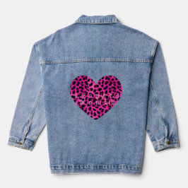 Leopard heart print jacket jeansjacke