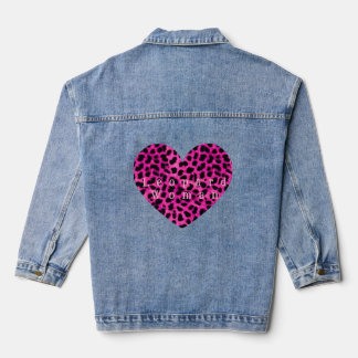 Leopard heart print jacket  jeansjacke