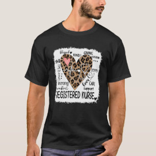 Leopard Heart Registered Nurse Rn T-Shirt