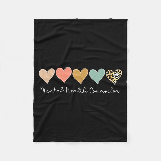 Leopard Hearts Valentine's Day For Mental Health C Fleecedecke (Vorderseite)