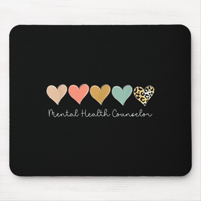 Leopard Hearts Valentine's Day For Mental Health C Mousepad (Vorne)