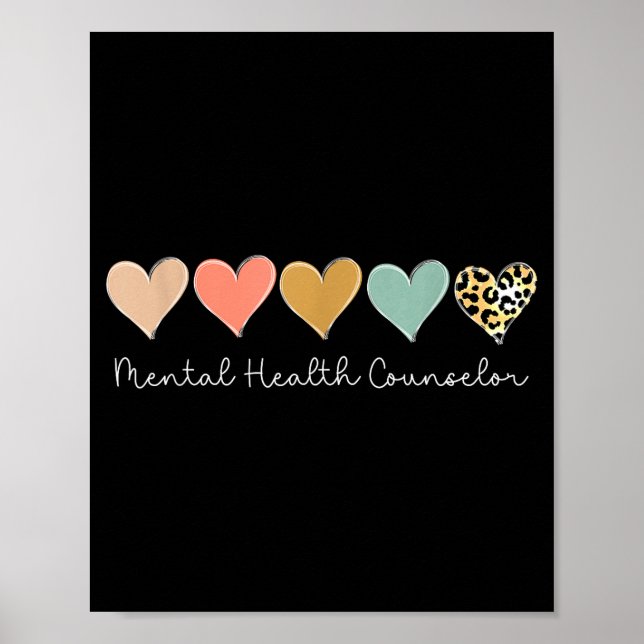 Leopard Hearts Valentine's Day For Mental Health C Poster (Vorne)