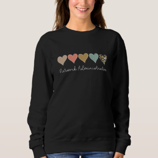Leopard Hearts Valentine's day for Network Adminis Sweatshirt