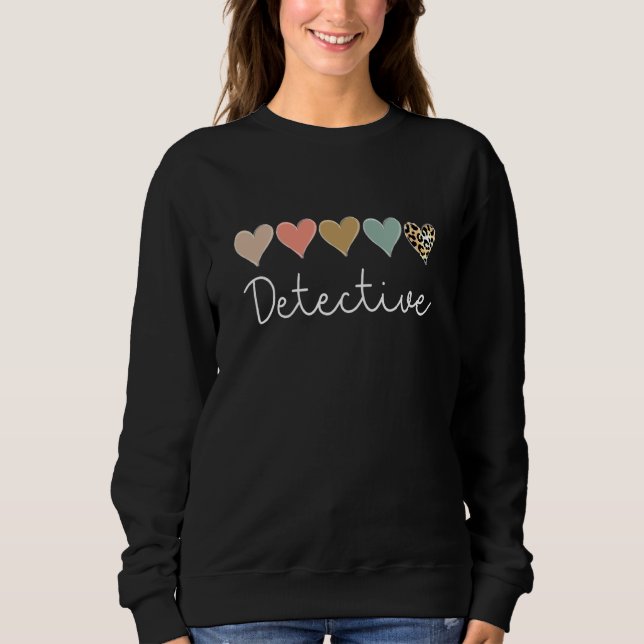 Leopard Hearts Valentine's day for Team Detective  Sweatshirt (Vorderseite)