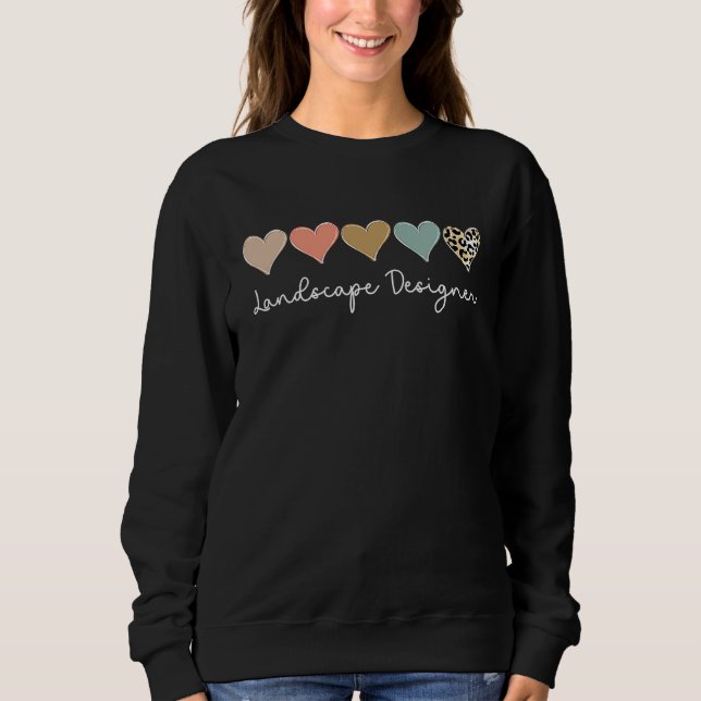 Leopard Hearts Valentine's day for Team Landscape  Sweatshirt (Vorderseite)